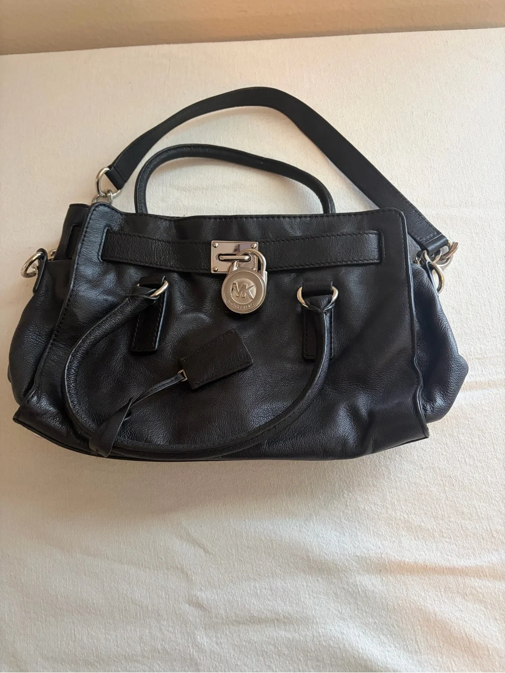 Michael Kors Black Leather  Bag with Chain Straps